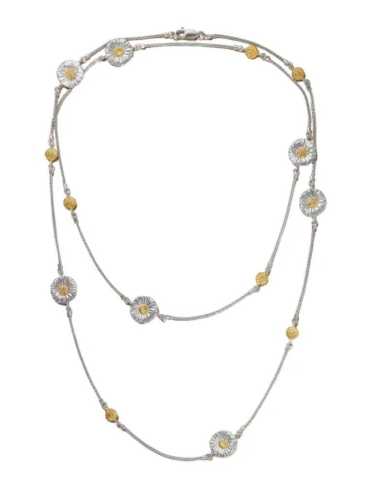 Buccellati Blossoms Rhodium-plated Sterling Silver And Gold Vermeil Diamond Necklace - Women's Jewelry And Watches