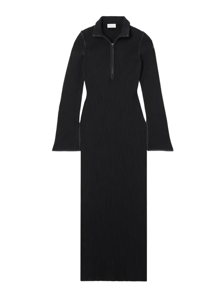 Moncler Ribbed-knit Midi Dress