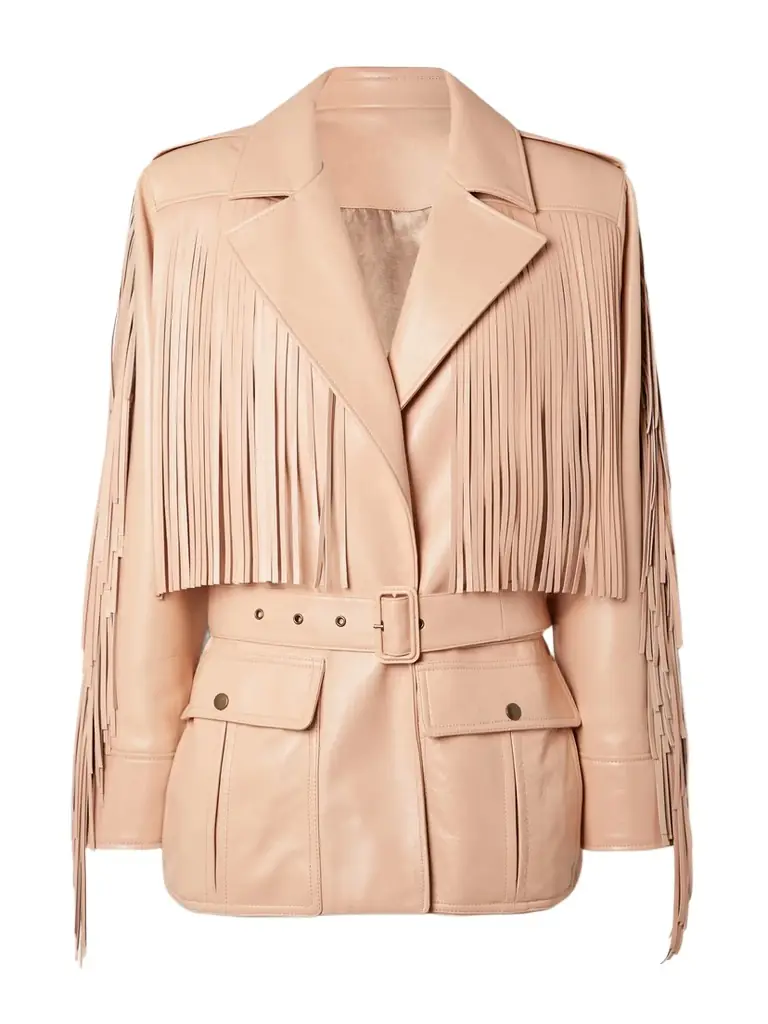 Chloé Belted Fringed Leather Jacket - Women's Clothing
