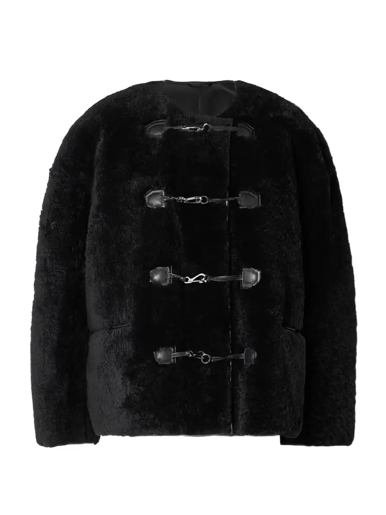 TOTEME Leather-trimmed Shearling Jacket