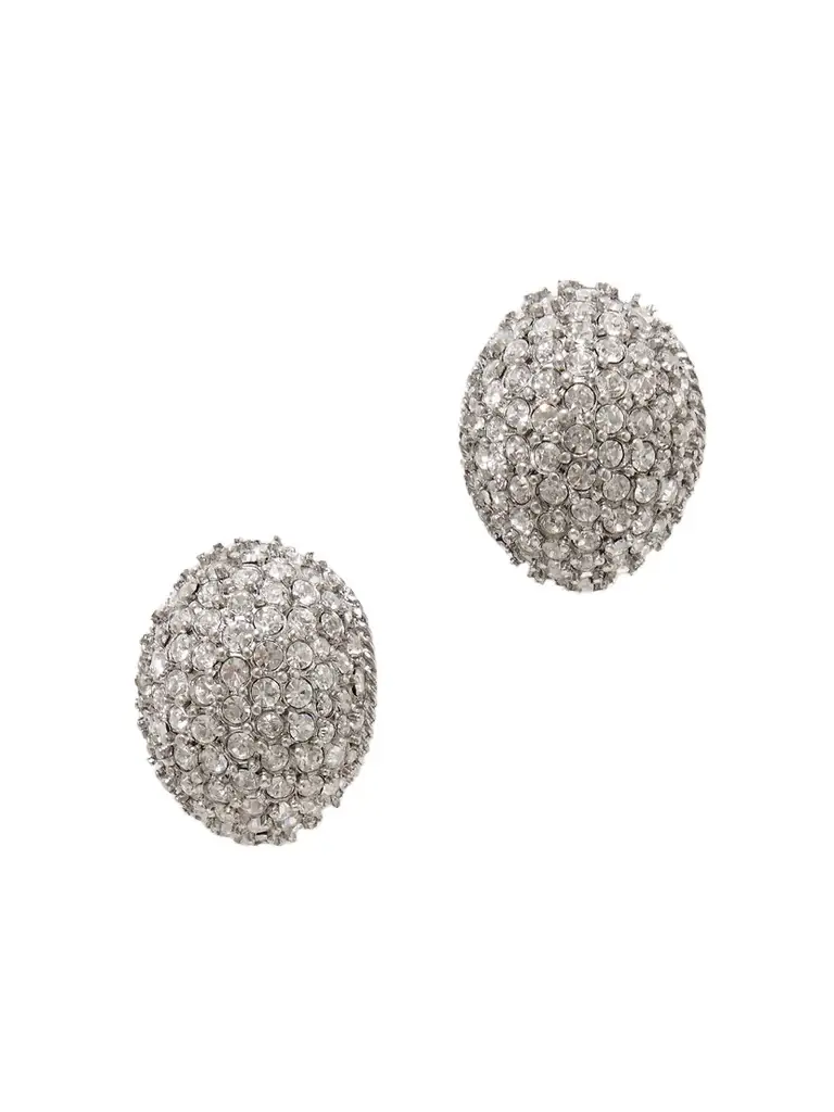 Jennifer Behr Tinsel Rhodium-plated Crystal Earrings