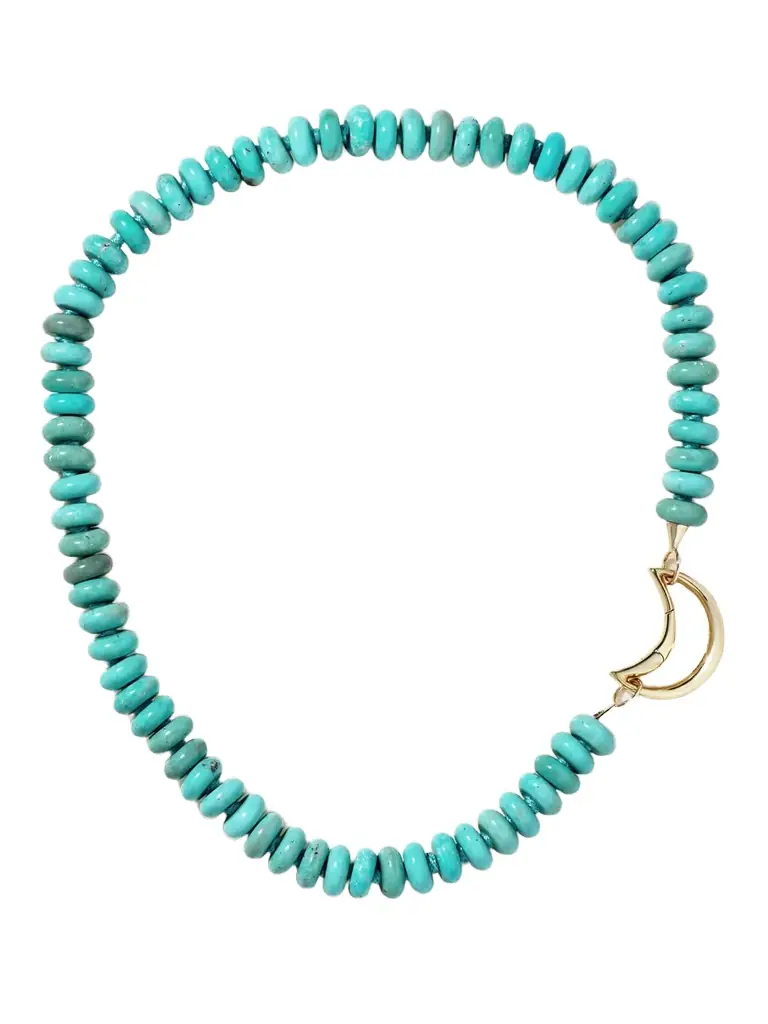 Marla Aaron Moonlock + Rondelle 18 And 14-karat Gold Turquoise Necklace