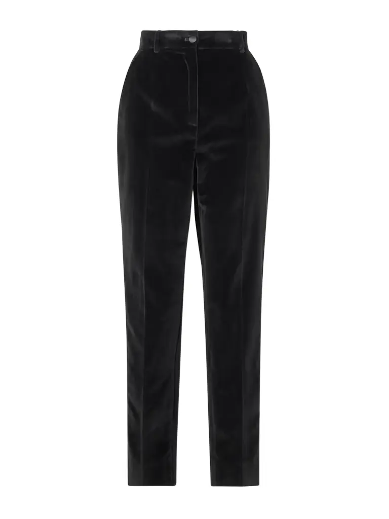 Dolce & Gabbana Satin-trimmed Cotton-blend Velvet Slim-leg Pants
