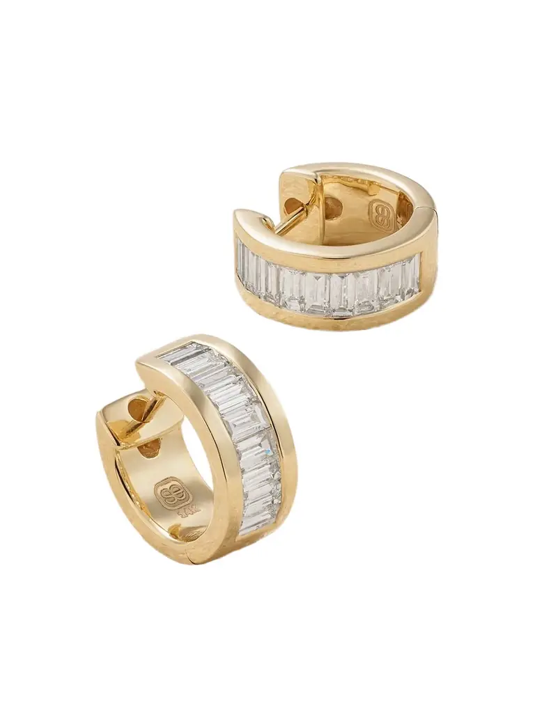 Sydney Evan 14-karat Gold Diamond Hoop Earrings