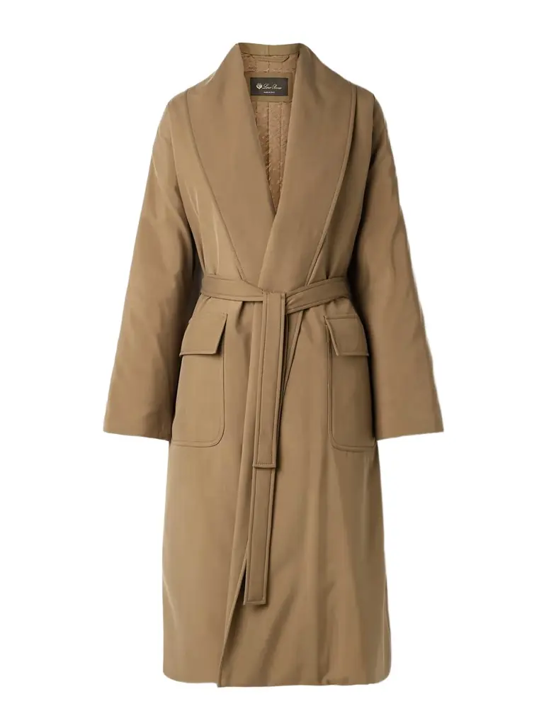 Loro Piana Dwight Belted Silk Coat