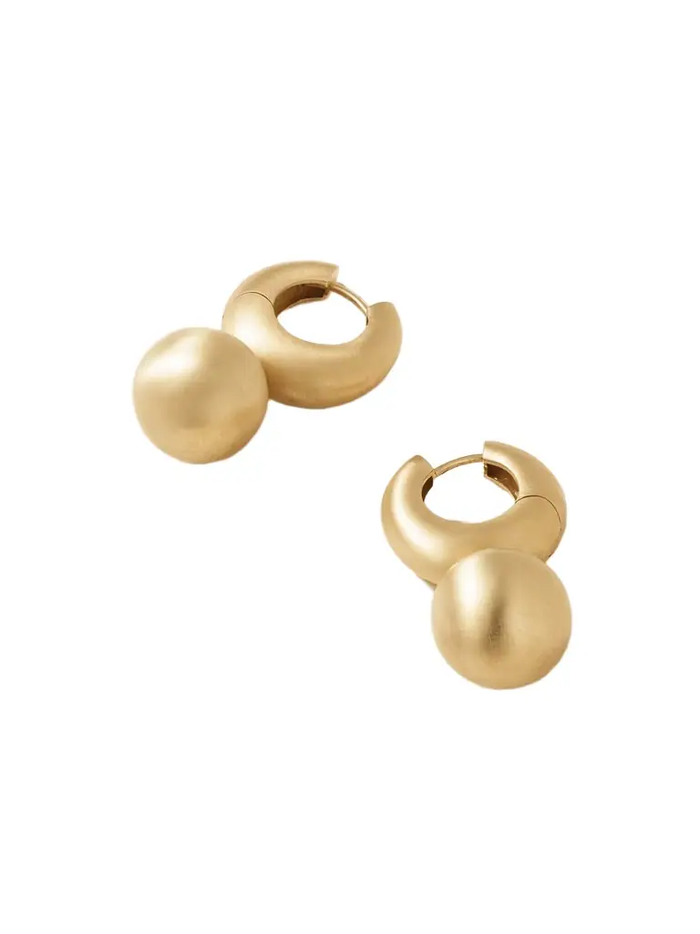 Irene Neuwirth Gumball Puffed Huggies 18-karat Gold Earrings