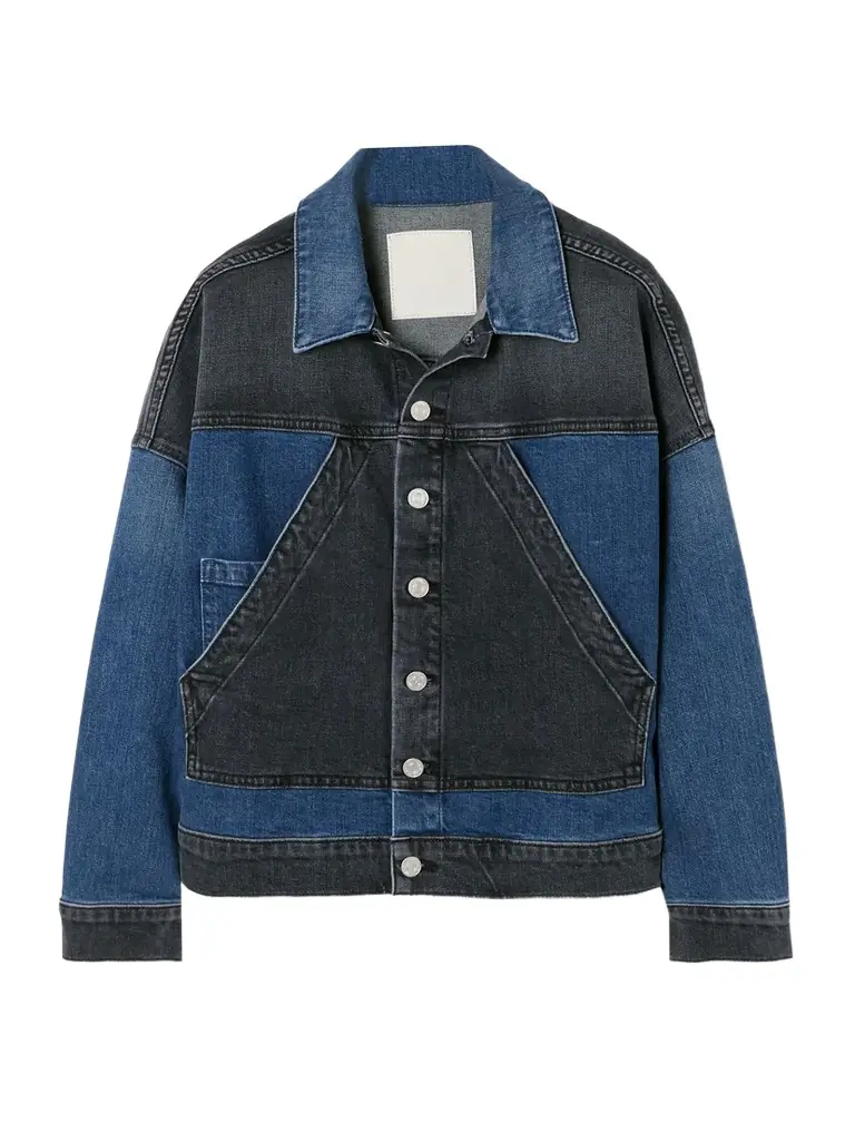 Mother The Triangle Drifter Patchwork Denim Jacket - Women's Clothing