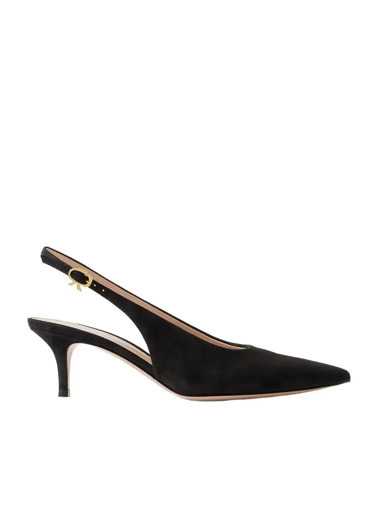 Gianvito Rossi Robbie 45 Suede Slingback Pumps