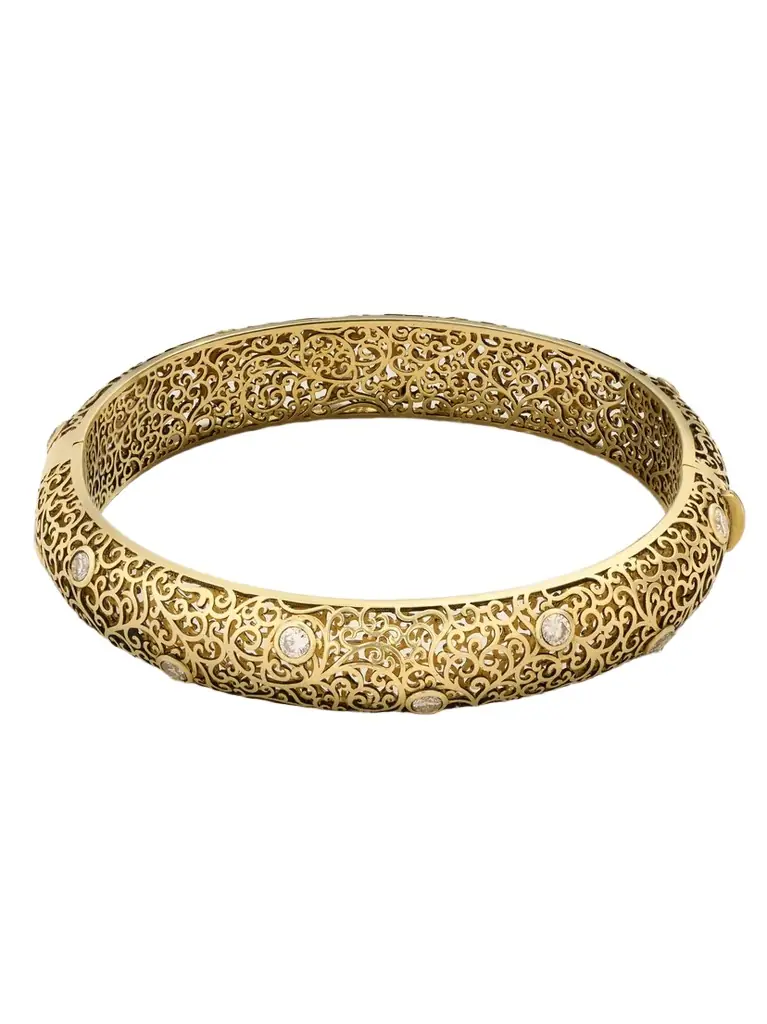 Amrapali London Jali 18-karat Gold Diamond Bangle
