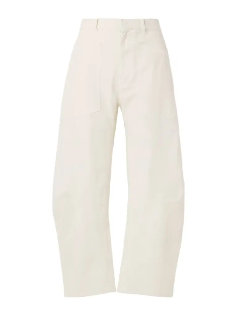 Nili Lotan Shon Cotton-blend Twill Barrel-leg Pants