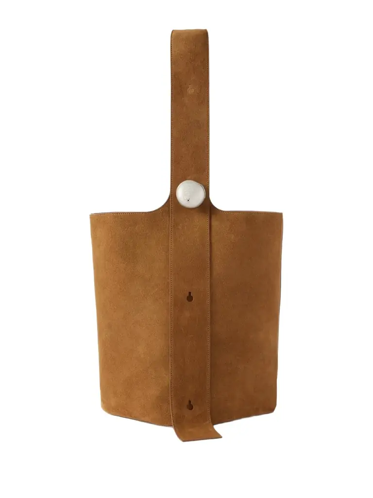 Loewe Pebble Embellished Suede Bucket Bag