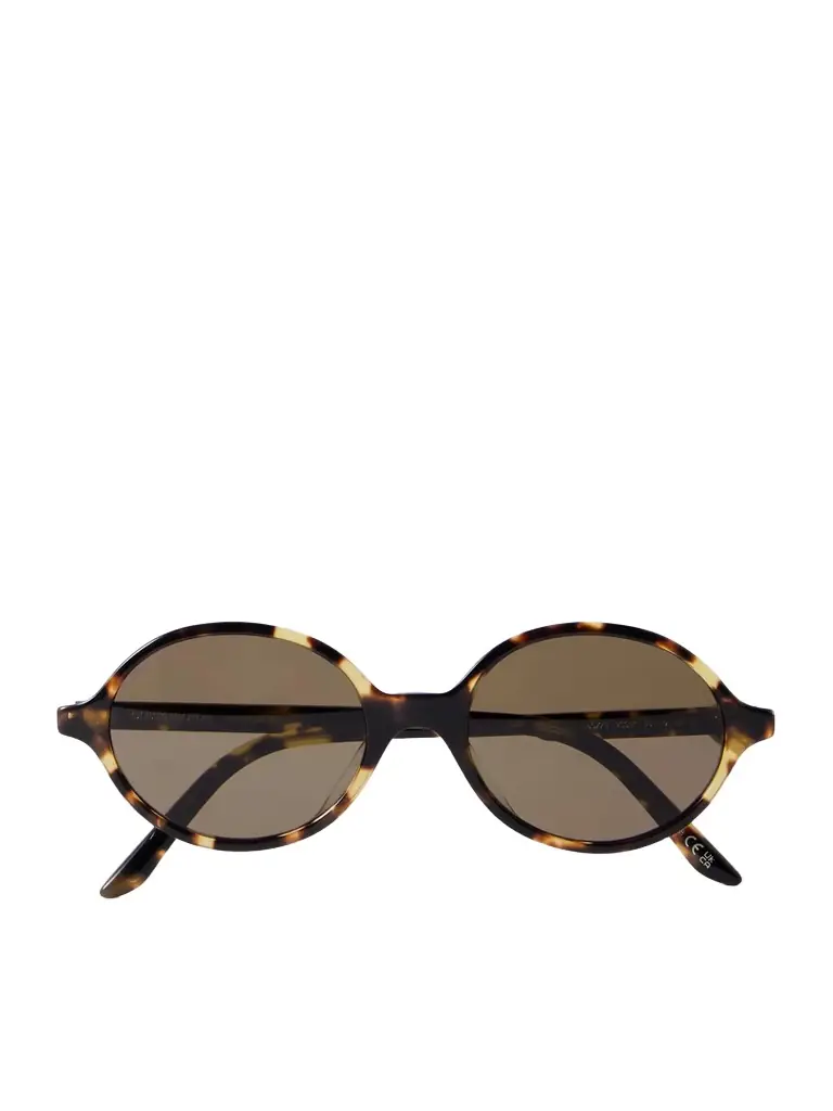 Oliver Peoples + Khaite 1989c Round-frame Tortoiseshell Acetate Sunglasses