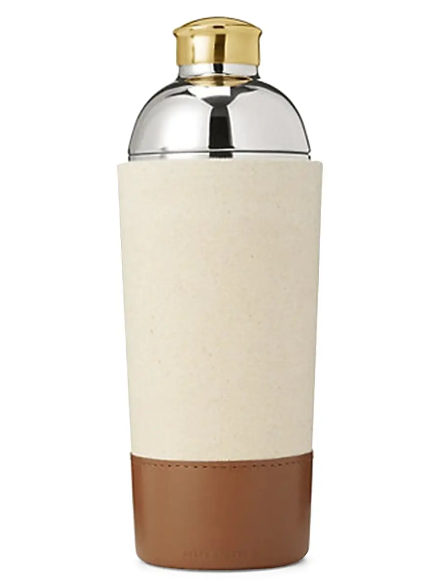 Ralph Lauren Garrett Canvas & Leather Cocktail Shaker