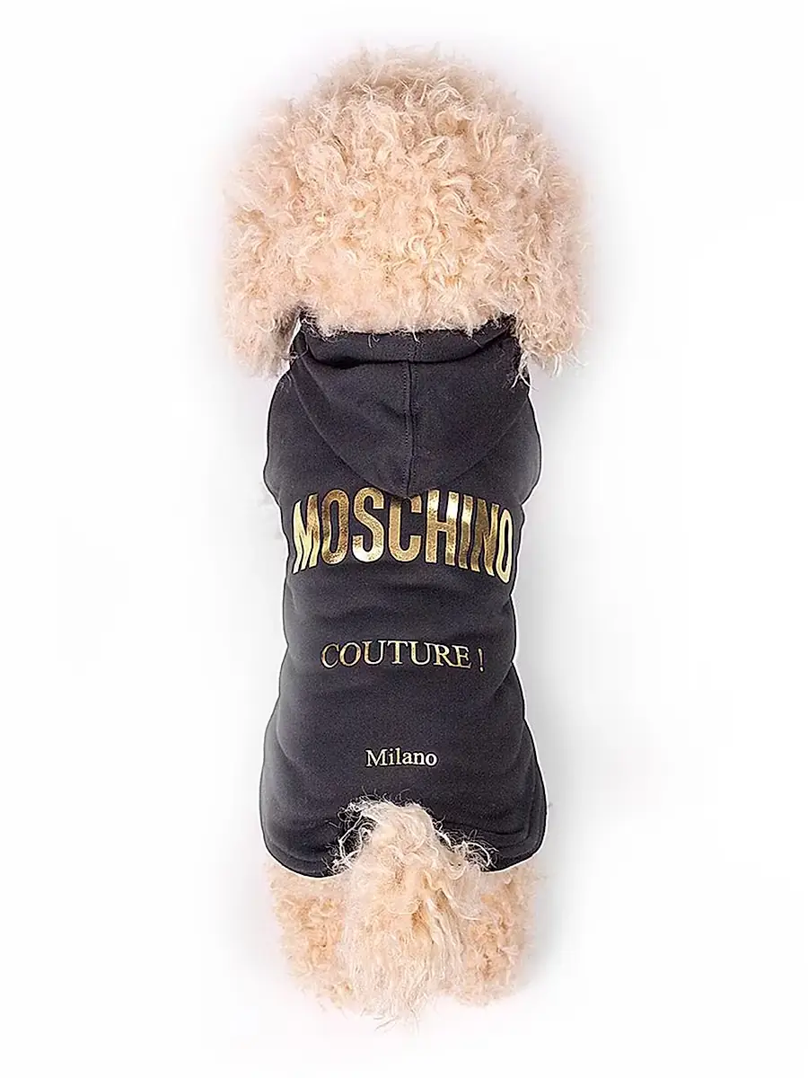 Moschino Cotton Logo Dog Hoodie - Black