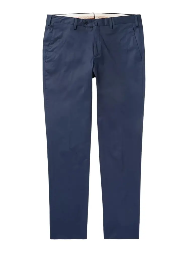 Loro Piana Navy Slim-Fit Stretch-Cotton Twill Trousers - Men