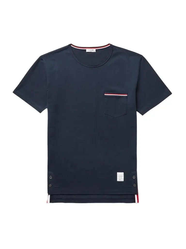 Thom Browne Slim-Fit Grosgrain-Trimmed Cotton-Jersey T-Shirt - Men