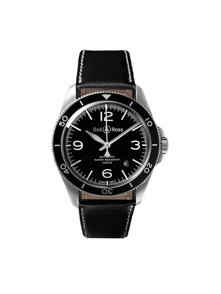 Bell & Ross BR V2-92 Automatic 41mm Stainless Steel and Leather Watch, Ref. No. BRV292-‐BL-‐ST/SCA - Men