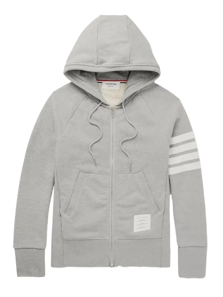 Thom Browne Striped Loopback Cotton-Jersey Zip-Up Hoodie - Men