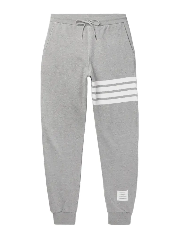 Thom Browne Tapered Striped Cotton-Jersey Sweatpants - Men