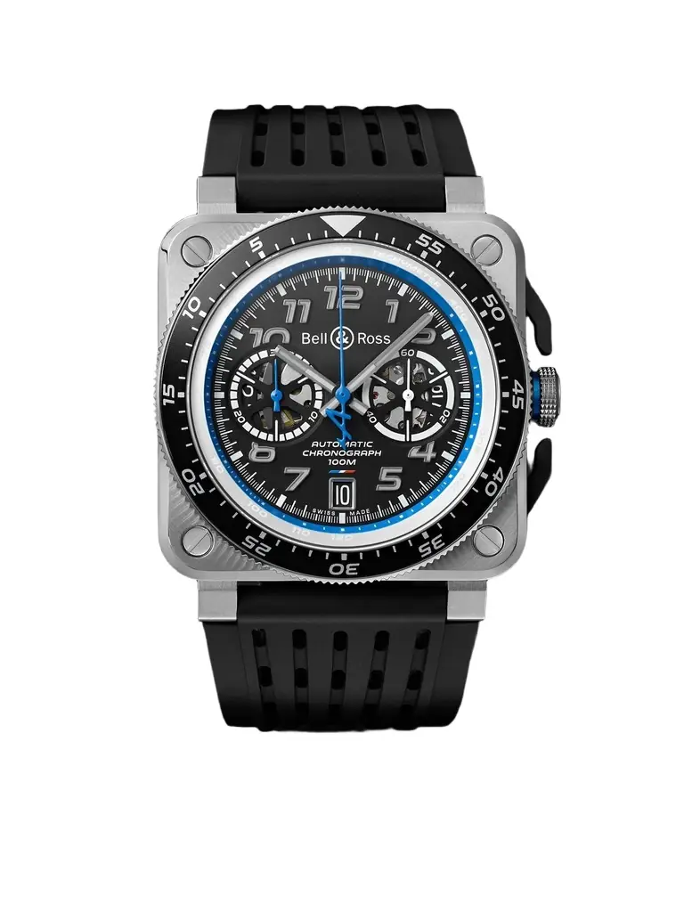 Bell & Ross Alpine F1 Team BR 03-94 Limited Edition Automatic Chronograph 42mm Stainless Steel and Rubber Watch, Ref. No. BR0394-A521/SRB - Men