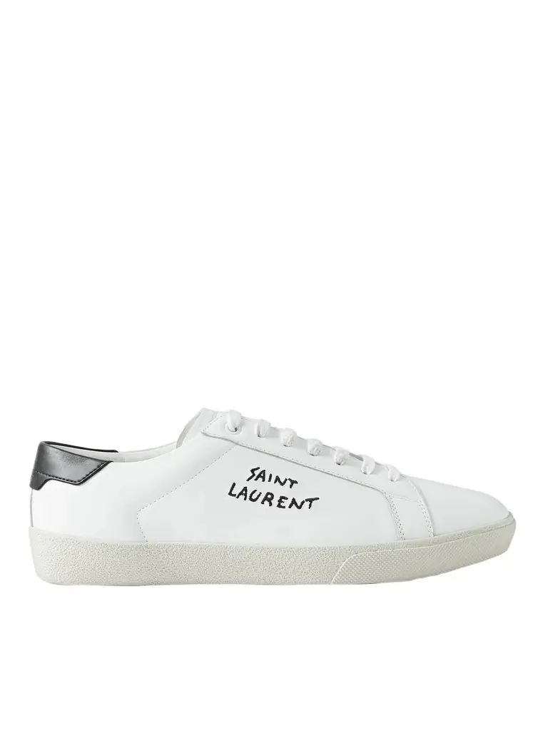 Saint Laurent SL/06 Court Classic Logo-Embroidered Leather Sneakers - Men
