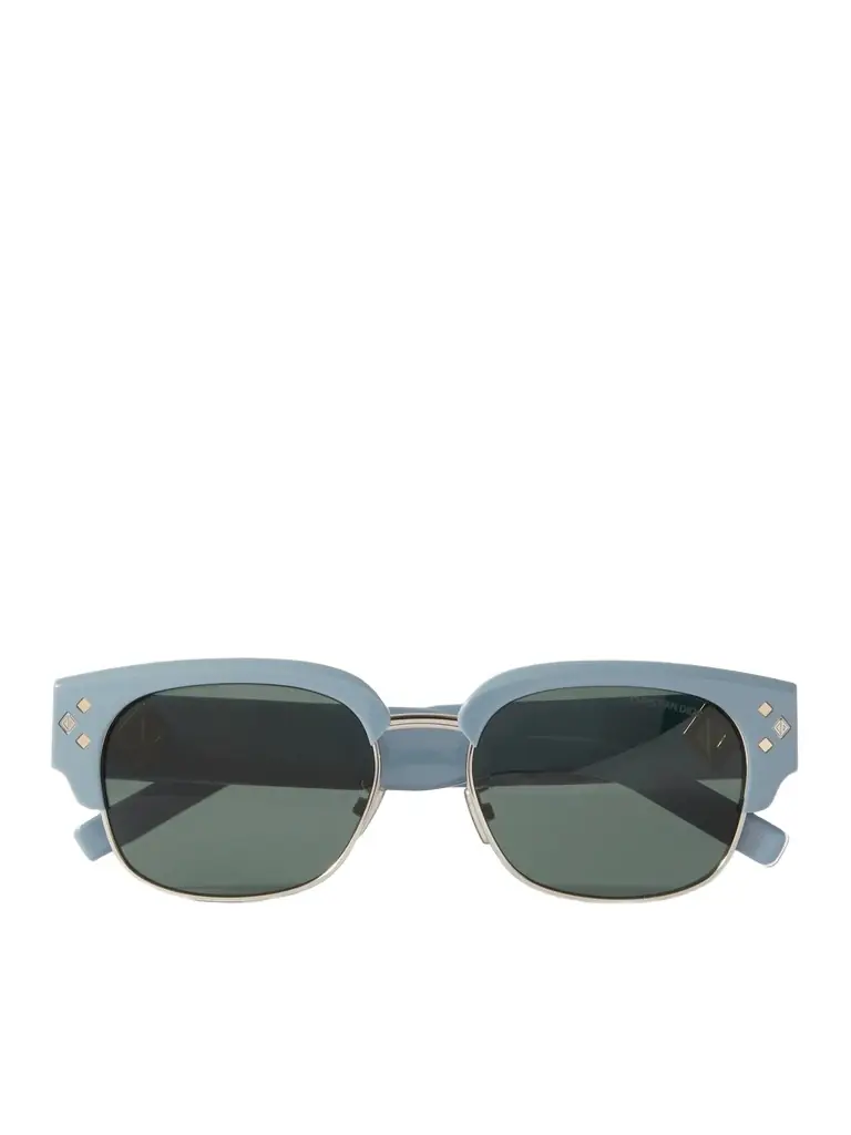 DIOR Eyewear CD Diamond C1U Geometric Acetate and Silver-Tone Sunglasses - Men