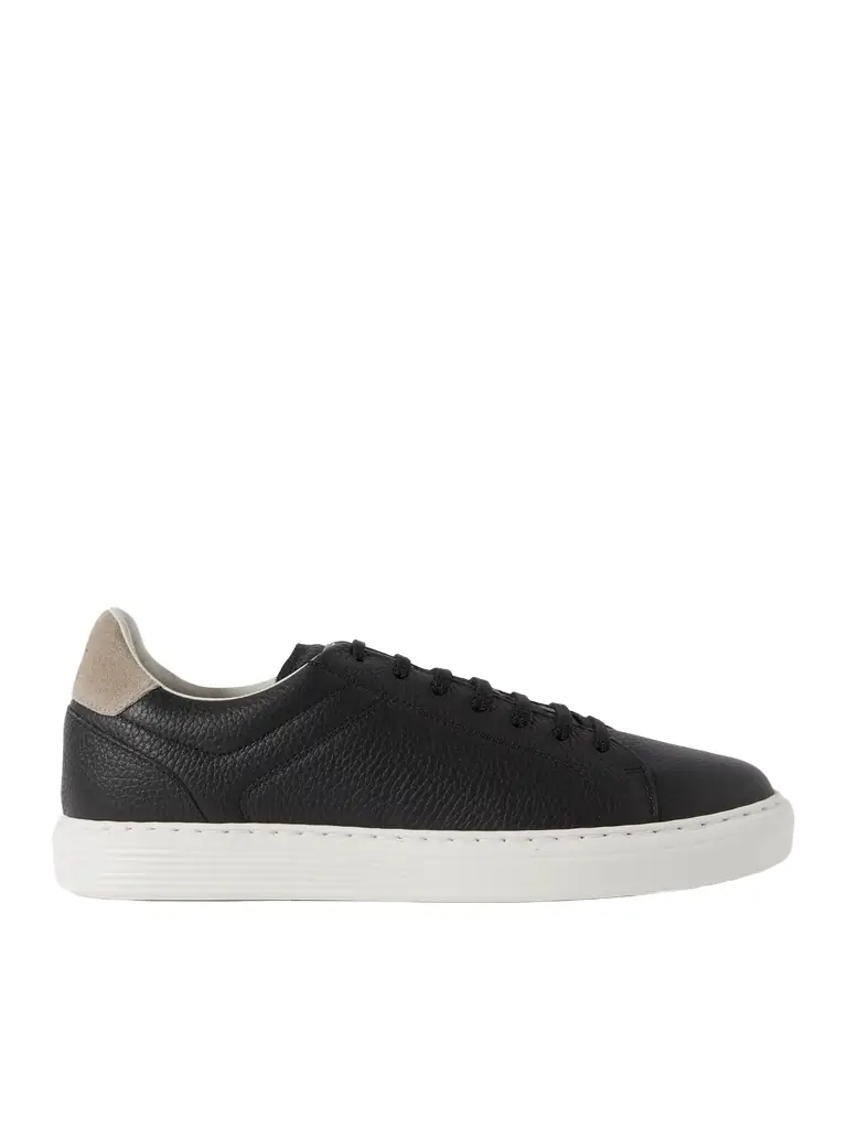 Brunello Cucinelli Suede-Trimmed Full-Grain Leather Sneakers - Men - Men's Shoes