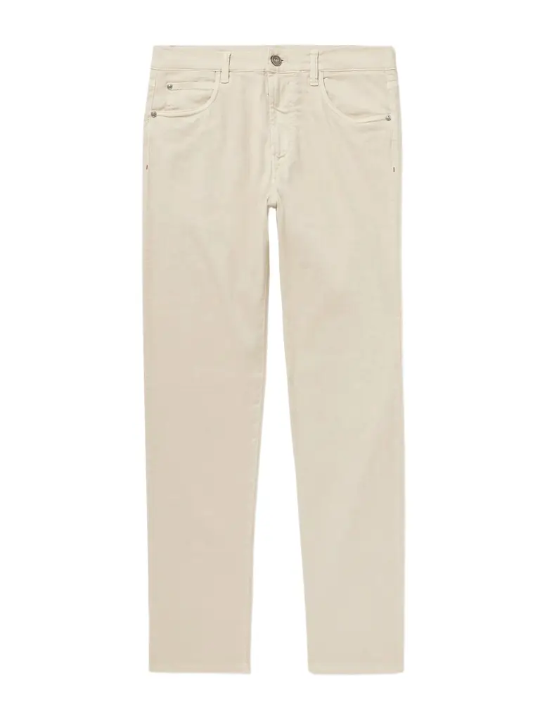 Loro Piana Slim-Fit Straight-Leg Cotton and Linen-Blend Trousers - Men