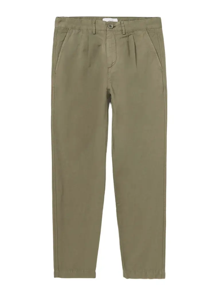 MR P. Straight-Leg Pleated Garment-Dyed Cotton and Linen-Blend Trousers - Men
