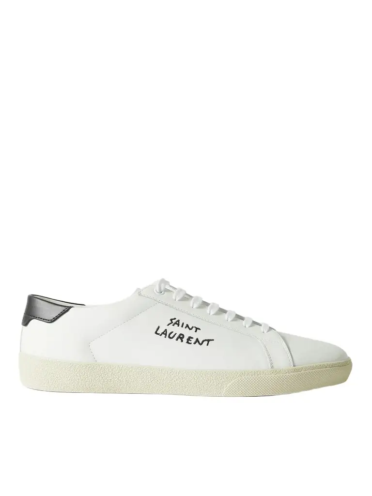 Saint Laurent Court Classic SL/06 Logo-Embroidered Leather Sneakers - Men