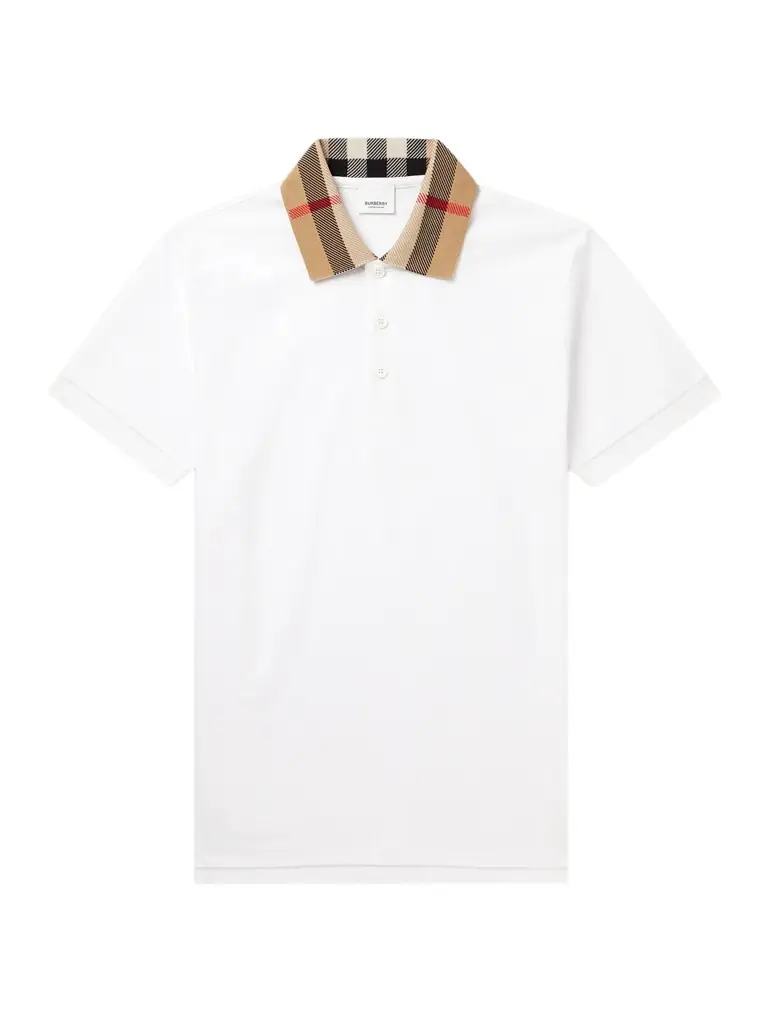 Burberry Slim-Fit Checked Cotton-Piqué Polo Shirt - Men