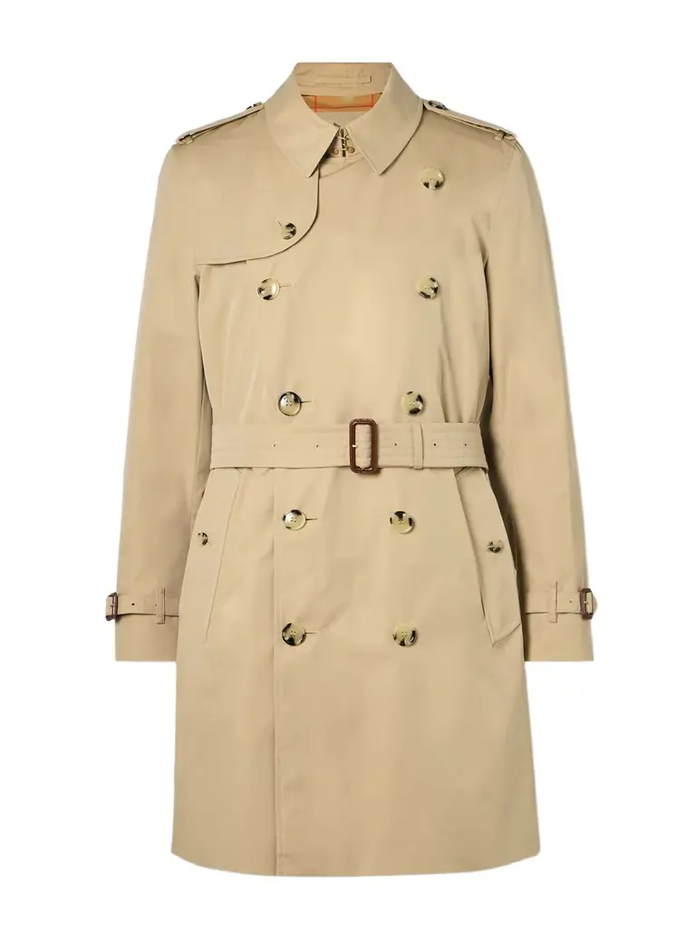 Burberry Kensington Belted Double-Breasted Cotton-Gabardine Trench Coat - Men