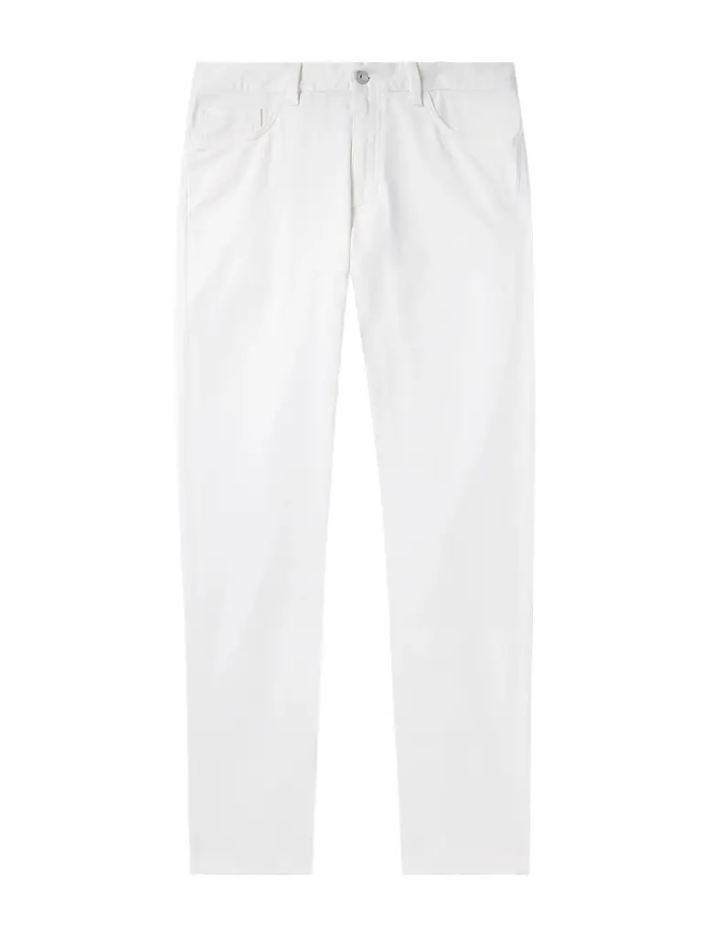 Zegna Leather-Trimmed Straight-Leg Jeans - Men