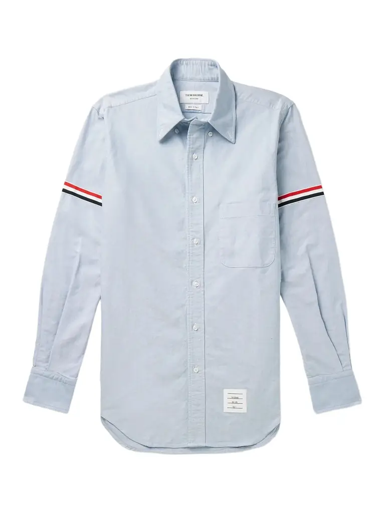 Thom Browne Button-Down Collar Grosgrain-Trimmed Cotton Oxford Shirt - Men