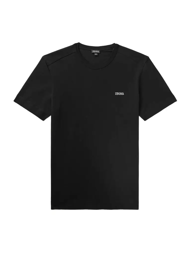 Zegna Slim-Fit Logo-Embroidered Cotton-Jersey T-Shirt - Men