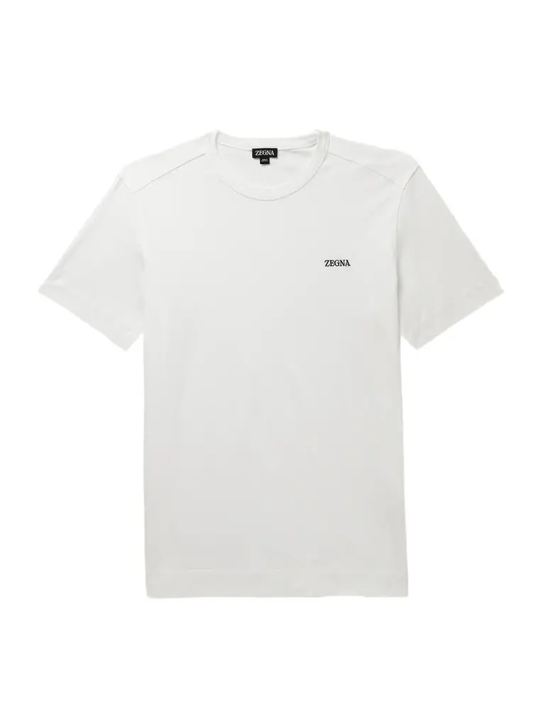 Zegna Slim-Fit Logo-Embroidered Cotton-Jersey T-Shirt - Men