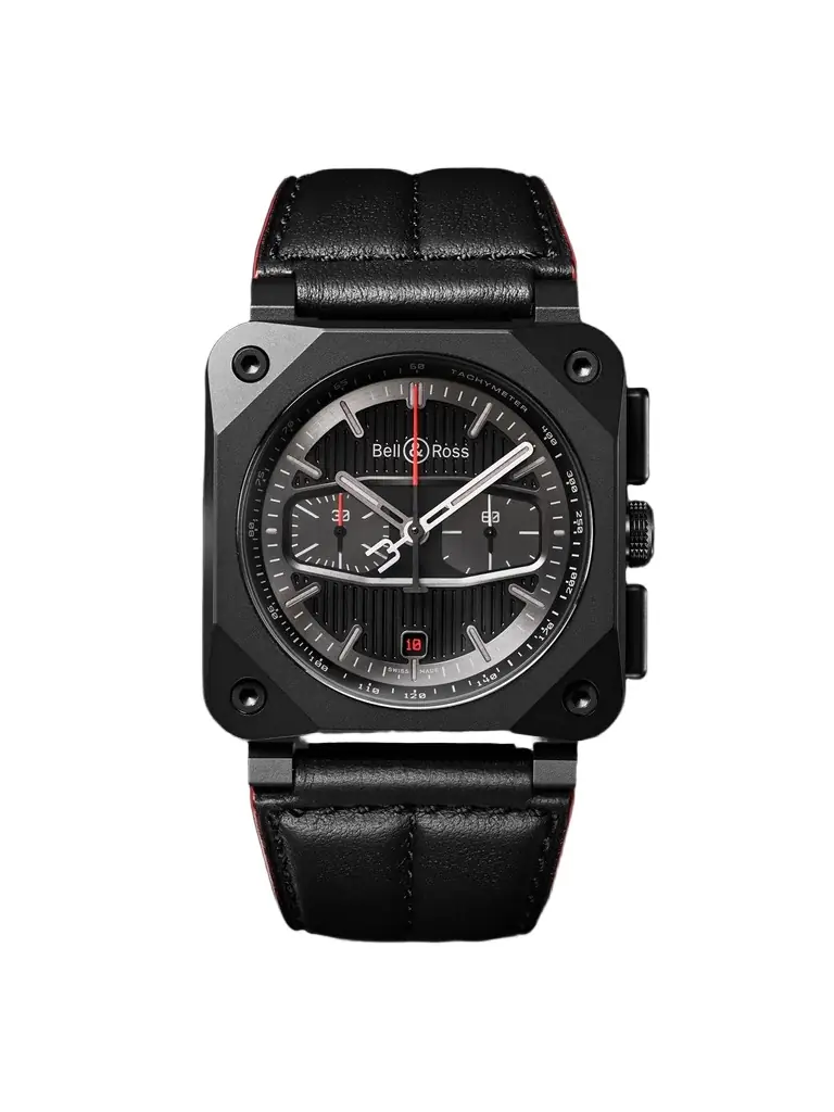 Bell & Ross BR 03-94 BLACKTRACK Limited Edition Automatic Chronograph 42mm Ceramic and Leather Watch, Ref. No. BR0394-BTR-CE/SCA - Men