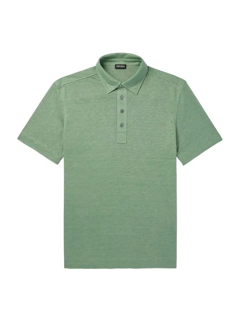 Zegna Slim-Fit Linen Polo Shirt - Men
