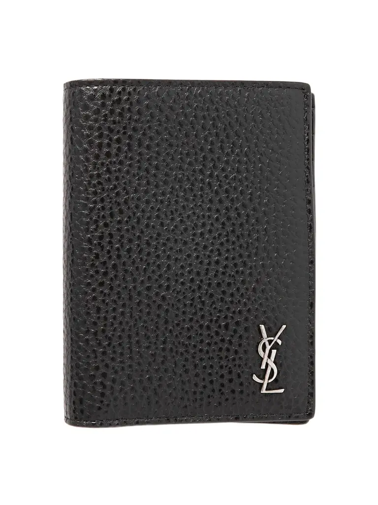 Saint Laurent Tiny Cassandre Logo-Appliquéd Full-Grain Leather Bifold Wallet - Men