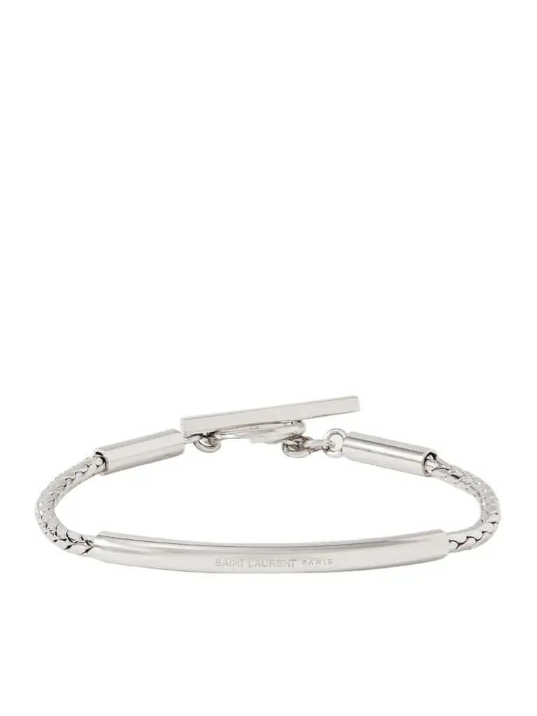 Saint Laurent Logo-Engraved Silver-Tone Chain Bracelet - Men