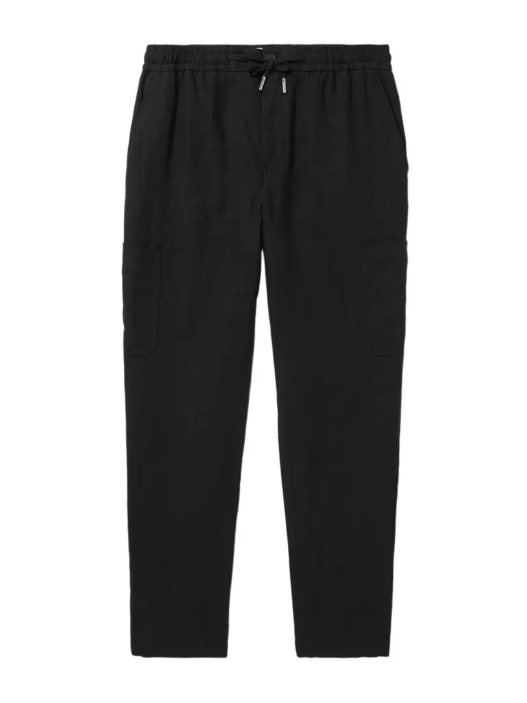 MR P. Tapered Linen Drawstring Cargo Trousers - Men
