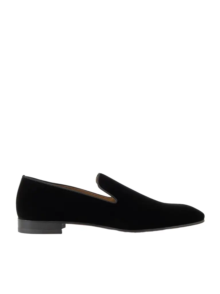 Christian Louboutin Dandelion Grosgrain-Trimmed Velvet Loafers - Men