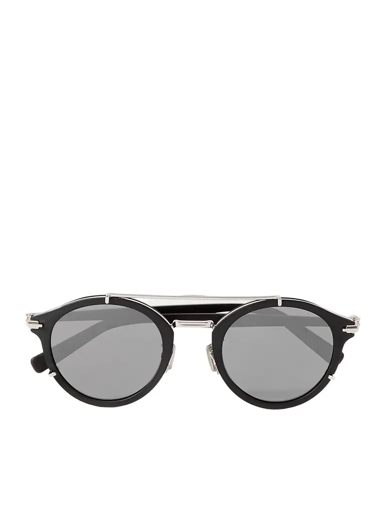 DIOR Eyewear DiorBlackSuit R7U Acetate and Silver-Tone Round-Frame Sunglasses - Men