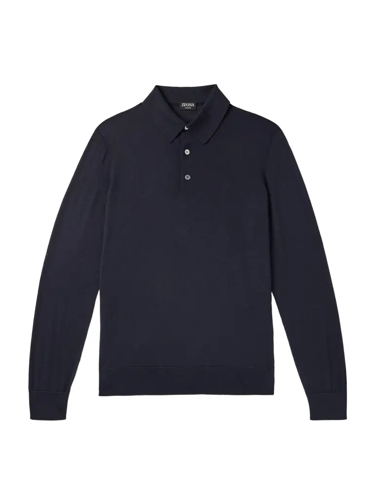Zegna Cashmere and Silk-Blend Piqué Polo Shirt - Men