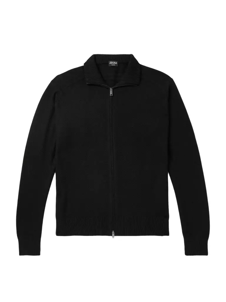 Zegna Logo-Embroidered Cashmere and Silk-Blend Cardigan - Men