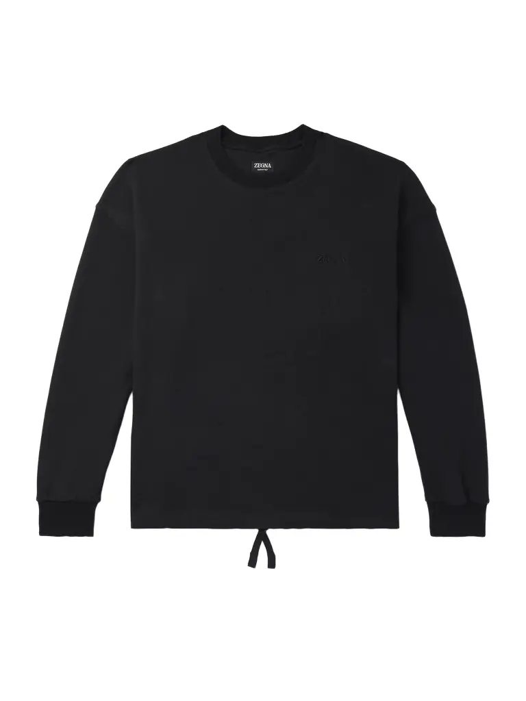 Zegna Logo-Embroidered Cotton-Blend Jersey Sweatshirt - Men