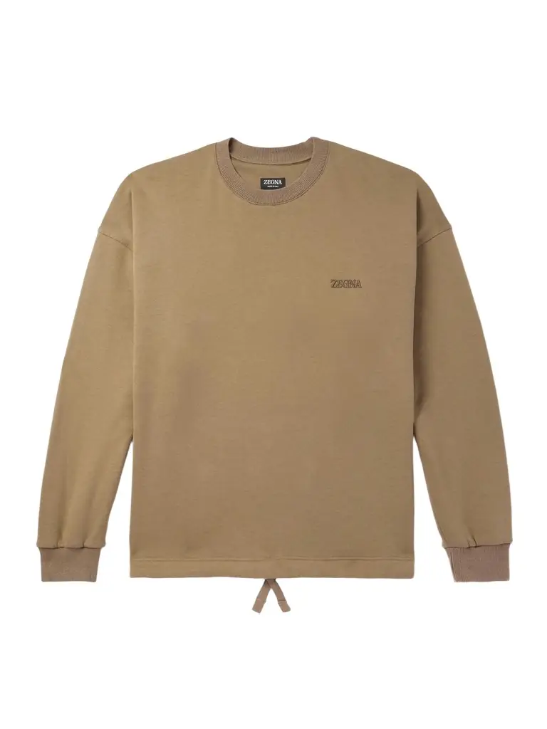 Zegna Logo-Embroidered Cotton-Blend Jersey Sweatshirt - Men