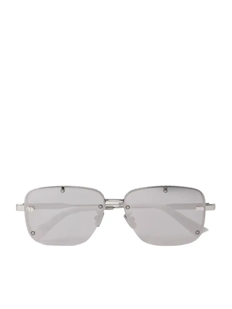 DIOR Eyewear NeoDior S4U Rectangle-Frame Gunmetal-Tone Sunglasses - Men