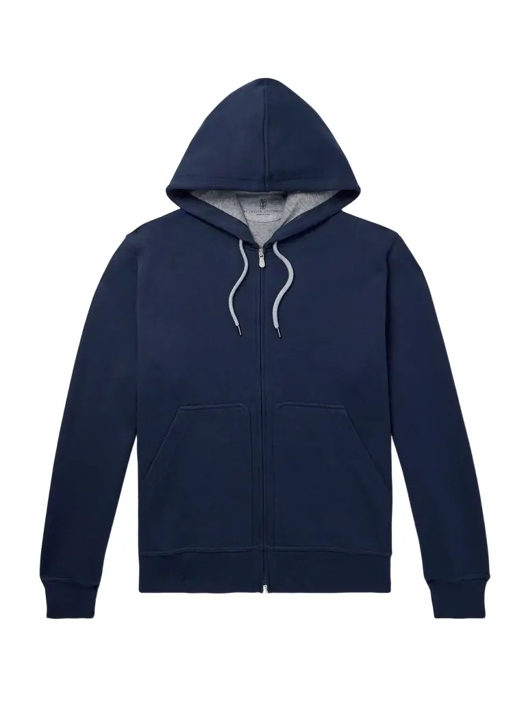 Brunello Cucinelli Cotton-Blend Jersey Zip-Up Hoodie - Men