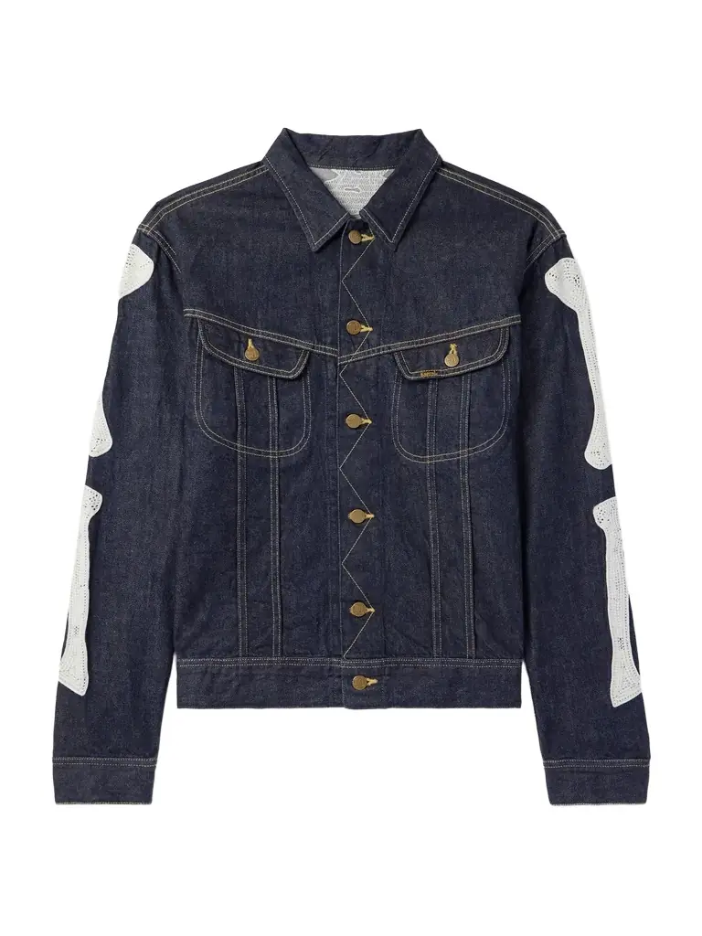 KAPITAL Crochet-Trimmed Denim Jacket - Men